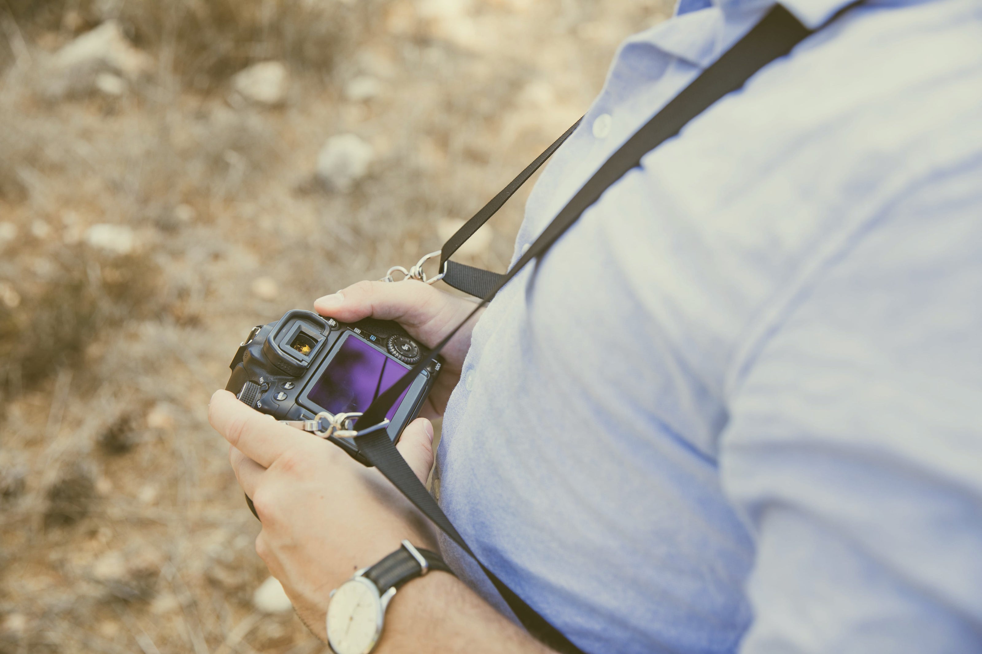 Camstrap , sangle mains libres pour appareil photo. Hand free camera strap.