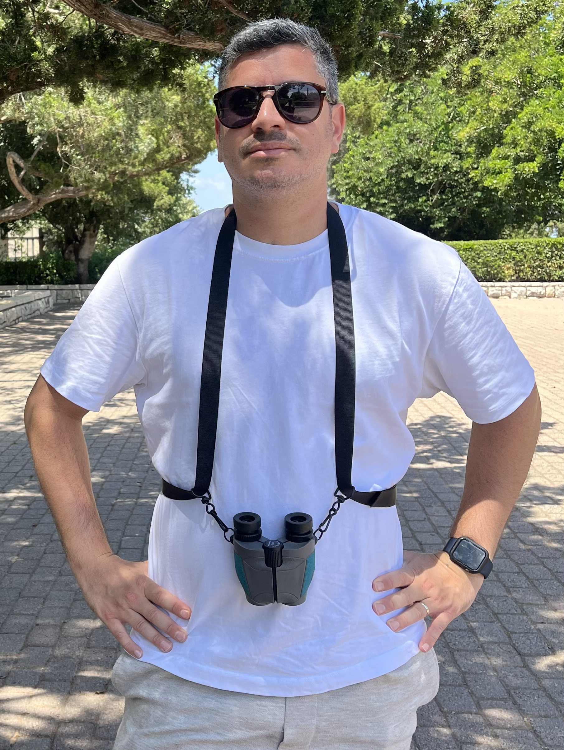 Binóculos mãos-livres vermelhos - ultraleves e compactos de alta qualidade para adultos e crianças com camstrap mãos-livres