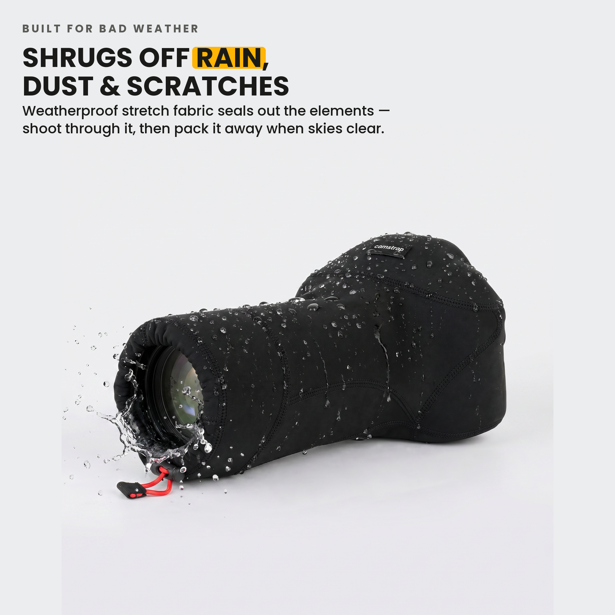 Camstrap Omni Shield — all-weather: shrugs off rain, dust & scratches