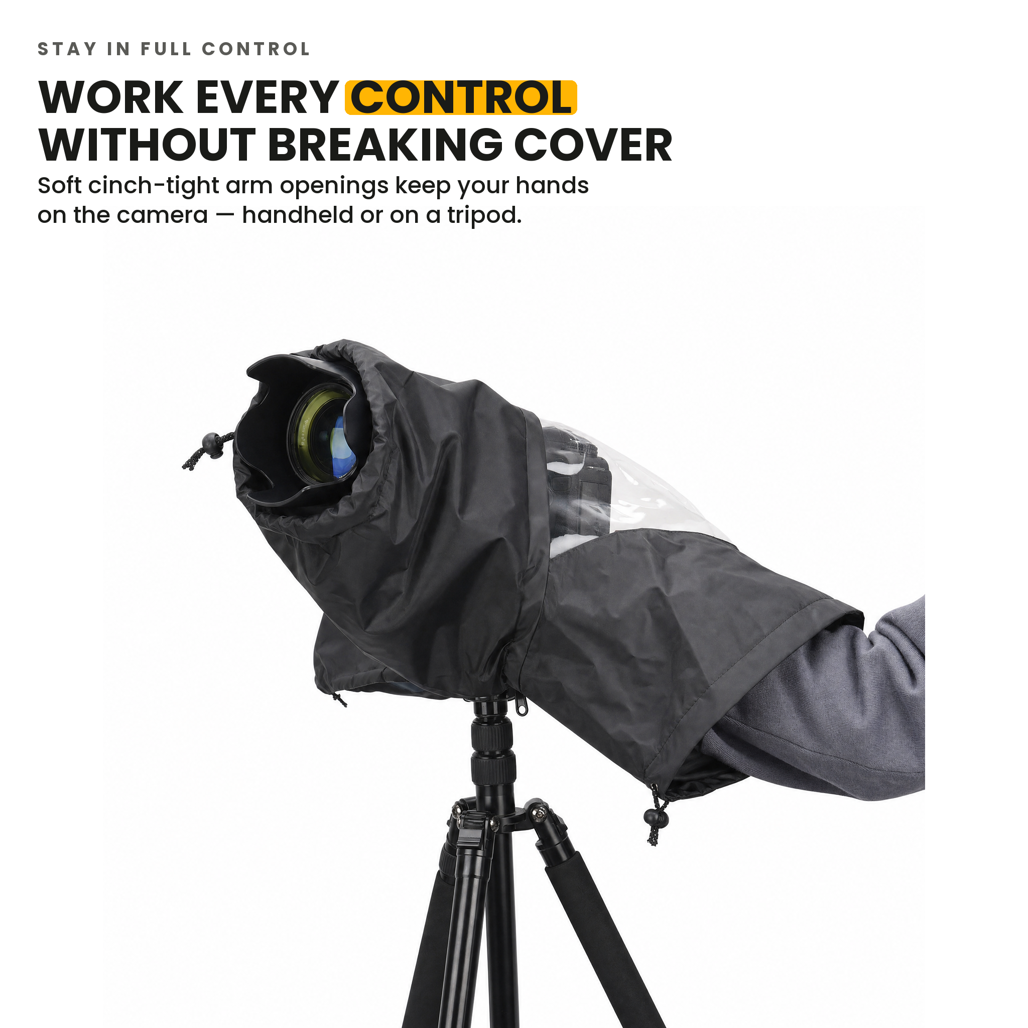 Camstrap Vision Shield — full control, adjustable cuffs