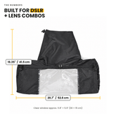 Camstrap Vision Shield — measurements (fits DSLR + lens)